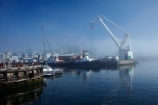 Africa;calm;Cape-Town;crane;cranes;dock;docks;fog;foggy;fogs;harbor;harbors;harbour;harbours;jetties;jetty;mist;mists;misty;morning;Pier-Head;placid;port;ports;quay;quays;quiet;reflected;reflection;reflections;serene;smooth;South-Africa;Southern-Africa;still;tranquil;tug-boat;tug-boats;Victoria-Basin;water;Western-Cape;Western-Cape-Province;wharf;wharfes;wharves