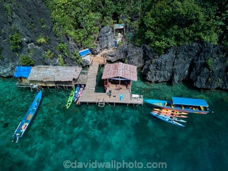 Indonesia;aerial;aerial-photo;aerial-photograph;aerial-photographs;aerial-photography;aerial-photos;aerial-view;aerial-views;aerials;drone-aerial;drone;Misool;Raja-Ampat;West-Papua;Southwest-Papua;Misool-Is;Misool-Island;island;islands;outer-archipelago;archipelago;Misool-archipelago;Lenmakana;longboat;kayaks;jetty;Lenmakana-Stingless-Jellyfish-Lake;Lenmakana-Jellyfish-Lake;tourism;travel