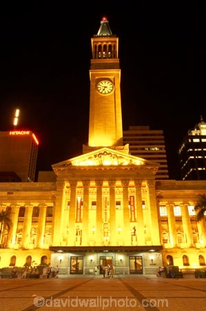 architecture;art-galleries;art-gallery;australasia;Australia;australian;Brisbane;building;buildings;c.b.d.;cbd;central-business-district;City-Hall;clock;clock-tower;clocks;colonial;column;columns;facade;facades;floodlighting;floodlit;historic;historical;illuminate;illuminated;Italian-renaissance;King-George-Square;museum;museums;night;night-time;Queensland;tower;towers;town-hall;town-halls