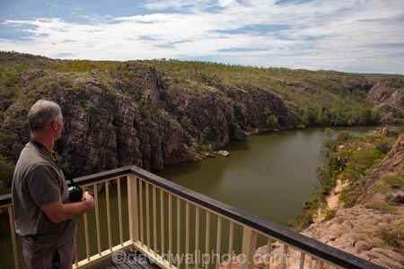 Australasia;Australia;bluff;bluffs;canyon;canyons;cliff;cliffs;gorge;gorges;Katherine;Katherine-Gorge;Katherine-Gorge-National-Park;Katherine-River;lookout;lookout-point;N.T.;national-park;national-parks;Nitmiluk-N.P.;Nitmiluk-National-Park;Nitmiluk-NP;Northern-Territory;NT;observation-platform;people;person;river;rivers;Top-End;tourism;tourist;tourists;view-points;view-poit;Viewing-platform;Viewing-platforms