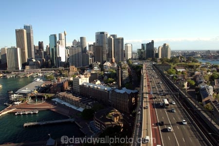 Bradfield;Highway;Approach;Sydney;Harbour;Bridge;Australia;highways;road;roads;traffic;commute;busy;congestion;transport;bridges;harbor;harbours;harbors;rocks;the-rocks;cove;circular-;quay;cbd;city;offices;office;skyscraper;skyscrapers;business