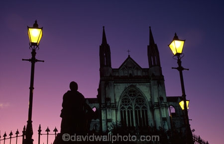 Gothic-Revival-church;architecture;Edmund-Sedding;chancel;stone_vaulted-nave;Takaka-marbel-steps;the-Octagon;Robbie-Burns;statue;statues;tower;towers;worship;house-of-worship;religion;christian;christianity;Anglican
