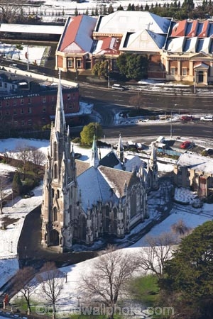 aerial;aerials;architecture;building;builidings;cold;Dunedin;First-Church;freeze;freezing;historic;historical;history;New-Zealand;season;seasonal;seasons;snow;snowing;snowy;South-Island;white;winter