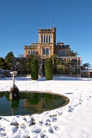 building;buildings;castle;castles;cold;Dunedin;fountain;fountains;freezing;historic;historical;history;Larnach-Castle;larnachs-castle;larnachs-castle;manor;New-Zealand;old;otago-peninslar;Otago-Peninsula;pond;ponds;season;seasonal;seasons;snow;snowy;South-Island;white;winter