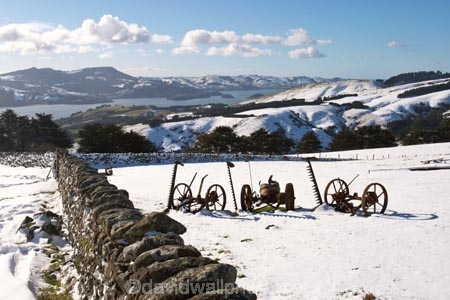agricultural;agriculture;cold;country;countryside;dry-stone-wall;Dunedin;farm;farm-implements;farming;farmland;farms;field;fields;freeze;freezing;historic;historical;implement;implements;meadow;meadows;New-Zealand;Old-stone-wall;otago-harbor;otago-harbour;Otago-Peninsula;paddock;paddocks;pasture;pastures;rural;season;seasonal;seasons;snow;snowing;snowy;South-Island;white;winter