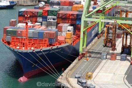 ship;container;containers;stack;stacked;stacking;machinery;forklift;forklifts