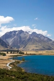 aqua;blue;Canterbury;lake;Lake-Ohau;lakes;Mackenzie-Country;N.Z.;Neumann-Range;New-Zealand;North-Otago;NZ;S.I.;shore;shoreline;SI;South-Canterbury;South-Island;Waitaki-District;water