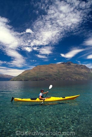 kayak;kayaks;kayaker;kayakers;water;clear;clean;transparent;paddle;paddler;paddlers;paddling;paradise;beautiful;lakes;lake;adventure;adventure-tourism;recreation;outdoors;outdoor;outside;relax;relaxing;yellow;boat;pristine;summer;holiday;holidays;vacation;vacations;wakatipu;queenstown;south-island;new-zealand