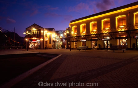 tourism;resort-town;queenstown;south-island;new-zealand;holiday;holidays;vacation;vacations;colours;colour;color;colors;steamer-wharf;wharves;wharf;jetty;jetties;pier;piers;mall;malls;shop;shops;shopping;travel;night;dusk;evening;sunset;sunsets;sky;light;lights