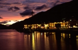 tourism;resort-town;queenstown;south-island;new-zealand;holiday;holidays;vacation;vacations;colours;colour;color;colors;steamer-wharf;wharves;wharf;jetty;jetties;pier;piers;mall;malls;shop;shops;shopping;travel;lake;lakes;lake-wakatipu;wakatipu;night;dusk;evening;sunset;sunsets;sky;orange;light;lights;reflection;reflections