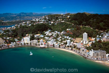 beaches;sand;gravel;water;sea;ocean;harbor;harbors;harbours;harbour;swim;swimming;swimmer;swimmers;sunbathe;sun-bathe;summer;play;capital;shoreline;waterfront;capital-city;coast;coastla;oriental-bay;wellington;aerial;aerials;fountain;fountains;north-island;marine-parade