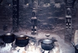dogon;dogons;sahel;tradition;traditional;traditions;culture;cultures;cultural;people;peoples;mud-hut;tribal;tribe;african;villages;tellem;mali-;malian;africa;african;sahel;bandiagara;west-africa;architecture;architectural;madougou;cafe;cafes;cook;cooks;cooking;pot;pots;mud-huts;carving;carvings;gods;anamist;anamists;fire;fires;heat;soot;open-fire;flame;flames;coal;coals;hot;food