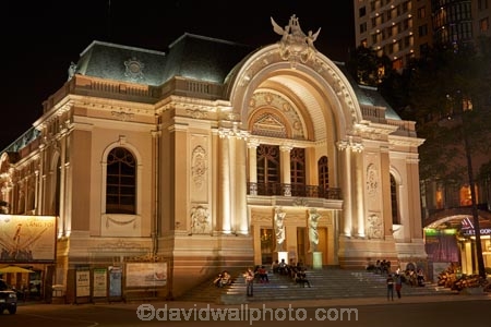 1897;Asia;Asian;building;buildings;cities;city;dark;District-1;District-One;downtown;dusk;evening;H.C.M.-City;H-Chí-Minh;HCM;HCM-City;heritage;historic;historic-building;historic-buildings;historical;historical-building;historical-buildings;history;Ho-Chi-Minh;Ho-Chi-Minh-City;light;lighting;lights;Municipal-Theatre;Municipal-Theatre-of-Ho-Chi-Minh;night;night-time;night_time;old;Opera-House;people;person;Saigon;Saigon-Opera-House;South-East-Asia;Southeast-Asia;tradition;traditional;twilight;Vietnam;Vietnamese