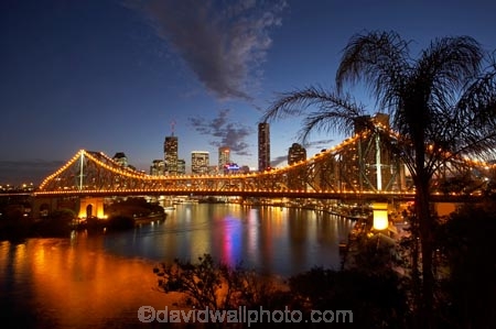 Australasia;Australia;Australian;Brisbane;Brisbane-River;dark;dusk;evening;light;lights;night;night-time;night_time;nightfall;palm;palm-tree;palm-trees;palms;Petrie-Bight;Qld;Queensland;river;rivers;sky;Story-Bridge;twilight
