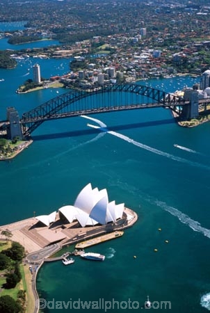 aerial;aerials;architecture;Australia;boat;boats;Bridge;bridges;ferries;ferry;harbor;harbors;Harbour;harbours;House;Opera;Sydney;wake