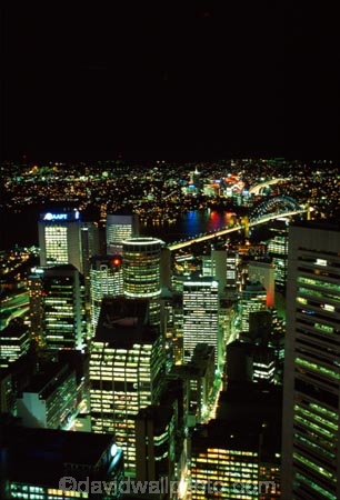 Night;Sydney;CBD;c.b.d.;central-business-district;Harbour;harbor;Bridge;Tower;Australia;office;offices;skyscraper;skyscrapers;light;lights;night_time;night-time