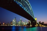 Sydney;Harbour;harbours;harbor;harbors;Bridge;Night;Australia;bridges;light;lights;dusk;twilight;office;offices;Sydney-Harbour-Bridge