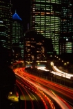 Sydney;Australia;dusk;night;light;lights;motorway;motorways;car;cars;traffic;transport;transportation;commute;commuters;highway;highways;road;roads;roading;dusk;night;twilight;office;offices;skyscraper;skyscrapers;tail-lights;tail_lights;long-exposure;light-trails