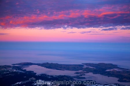 aerial;aerial-image;aerial-images;aerial-photo;aerial-photograph;aerial-photographs;aerial-photography;aerial-photos;aerial-view;aerial-views;aerials;cloud;clouds;Dunedin;dusk;evening;N.Z.;New-Zealand;night;night_time;nightfall;NZ;Otago;Otago-Harbor;Otago-Harbour;Otago-Peninsula;pink;South-Is;South-Island;Sth-Is;sunset;sunsets;Taiaroa-Head;Taiaroa-Heads;twilight