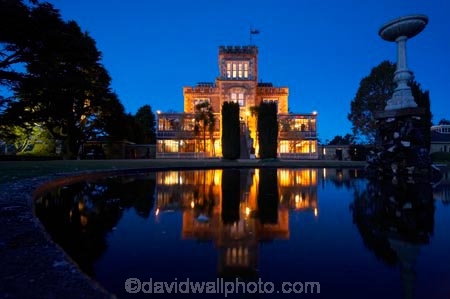 architecture;building;buildings;castle;castles;Dunedin;dusk;estate;flood-light;floodlight;floodlights;floodlit;heritage;historic;historical;history;home;Larnach-Castle;larnachs-castle;manor;manor-house;manor-houses;mansion;mansions;New-Zealand;night;old;Otago-Peninsula;pond;reflection;reflections;South-Island;stately;stately-home;stately-homes;twilight