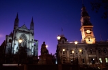historic;historical;city;cities;architecture;spires;church;spire;night;floodlit;floodlights;floodlight;flood-light;clock-tower;Otago;night-nighttime;dusk;lit