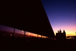 sunset;dusk;colour;color;colours;colors;covered-walkway;cover;platform;silhouette;night;evening;twilight