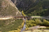 bridge;bridges;viaduct;viaducts;train;trains;carriage;carriages;historic;historical;high;yellow;steel;rail;excursion;tourism;transport;travel;rail;taieri-gorge-train;taieri-river;taieri-gorge;travel;deep-stream-viaduct;dunedin;south-island;new-zealand