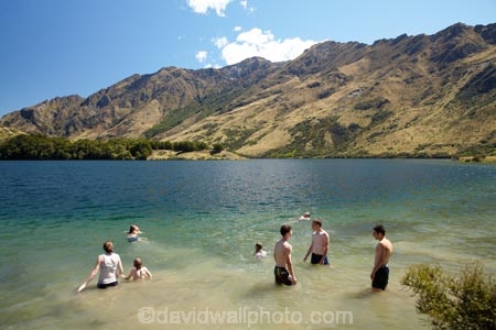 hot;lake;lakes;Moke-Lake;Moonlight-Track;N.Z.;New-Zealand;NZ;Otago;play;playing;Queenstown;S.I.;SI;South-Is.;South-Island;Southern-Lakes;Southern-Lakes-District;Southern-Lakes-Region;summer;swim;swimmers;swimming