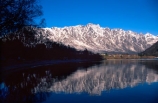 Queenstown;Central-Otago;Lake-Wakatipu;Wakatipu;lake;water;The-Remarkables;remarkables;mountain;mountains;rock;rocky;reflect;reflection;reflecting;snow;snowy;white;blue;tree;trees;shore;holiday;still;serene;silhouette;winter