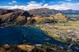 Frankton;Central-Otago;Lake-Wakatipu;Wakatipu;lake;Kawarau-River;Kawarau;river;township;hill;hills;mountain;mountains;water;blue;green;grassy