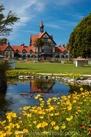 Bath-House;Bay-of-Plenty-Region;bloom;blooming;blooms;building;buildings;floral;flower;flower-bed;flower-beds;flower-garden;flower-gardens;flowers;garden;gardens;Government-Gardens;heritage;historic;historic-building;historic-buildings;historical;historical-building;historical-buildings;history;N.I.;N.Z.;New-Zealand;NI;North-Is;North-Island;Nth-Is;NZ;old;pond;ponds;public-flower-garden;public-garden;public-gardens;reflection;reflections;Rotorua;Rotorua-Museum;tradition;traditional;yellow;yellow-flowers