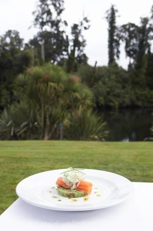 cafe;cafes;cuisine;culinary;dine;dining;eat;eating;entrees;fish;food;gourmet;Lake-Moeraki-Wilderness-Lodge;meal;N.Z.;New-Zealand;nutrition;NZ;restaurant;restaurants;S.I.;salmon;Salmon-Entree;seafood;SI;South-Island;starter;West-Coast;Westland;Wilderness-Lodge-Lake-Moeraki