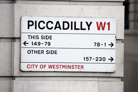 Britain;City-of-Westminster;England;Europe;G.B.;GB;Great-Britain;London;Monopoly-places;Monopoly-signs;Piccadilly;places-on-monopoly-board;road-sign;road-signs;sign;signs;street-sign;street-signs;U.K.;UK;United-Kingdom;W1;West-End