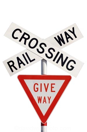 cross;crosses;give-way-sign;level-crossing;level-crossings;N.Z.;New-Zealand;NZ;rail;rail-crossing;rail-crossings;railroad;railroads;railway;railway-crossing;railway-crossings;railways;sign;signage;signs;tracks;train;trains;transport;transportation;warning;warning-sign;warning-signs;x;cutout