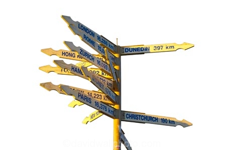 Cape-Foulwind;direction;distance;London-16286-km;New-Zealand;NZ;Paris-16376-km;place;sign;signs;South-Island;Sydney-1719-km;West-Coast;Westland;cutout;cut;out